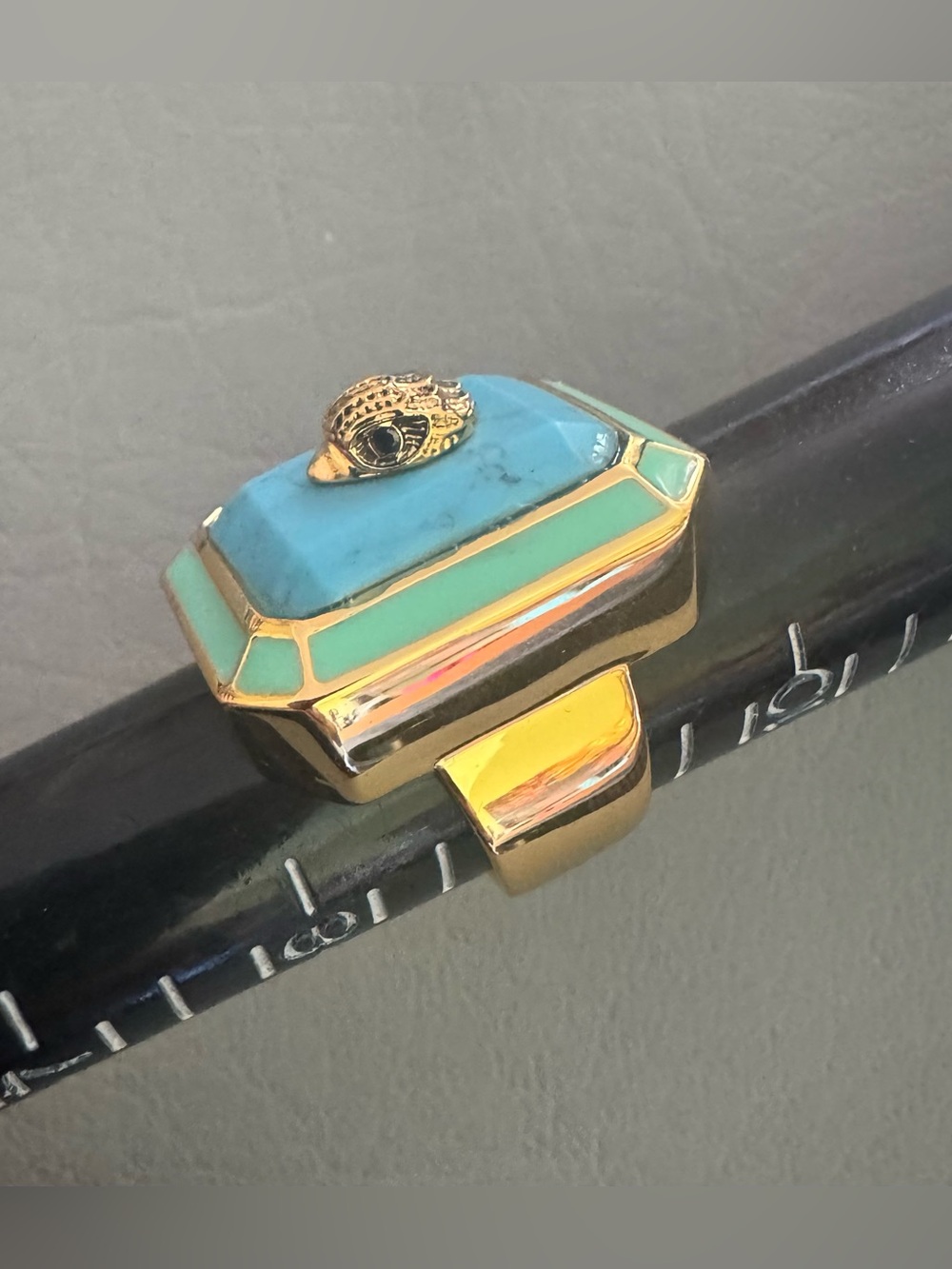 New Kurt Geiger Eagle Head Turquoise Ring - Picture 6 of 10